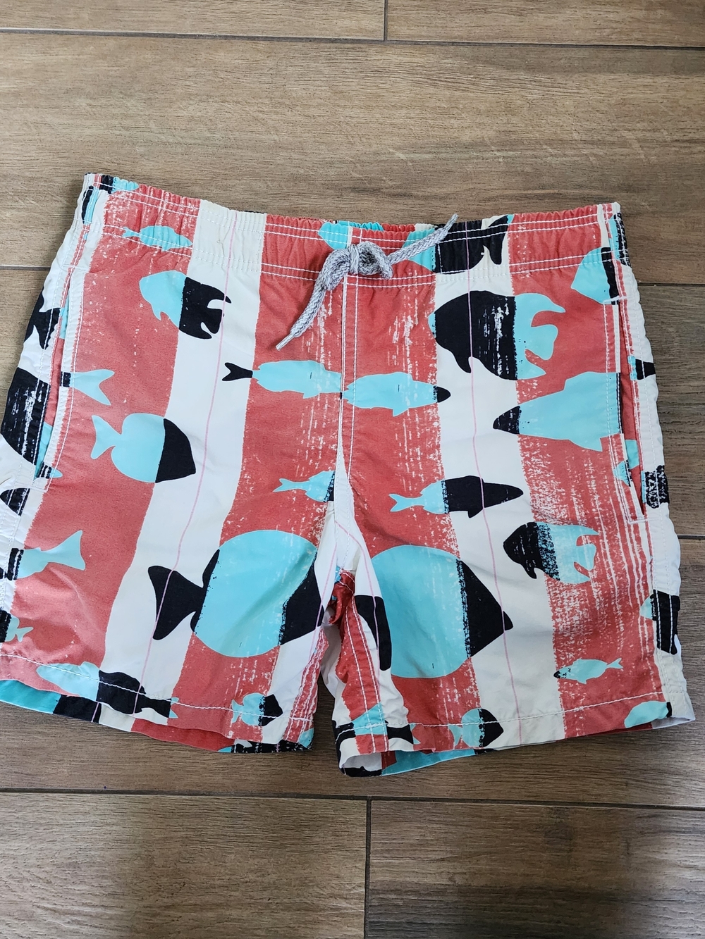 Vilebrequin Swim Shorts Boys 8 Striped Fish Graphic Beachwear Nautical Luxury